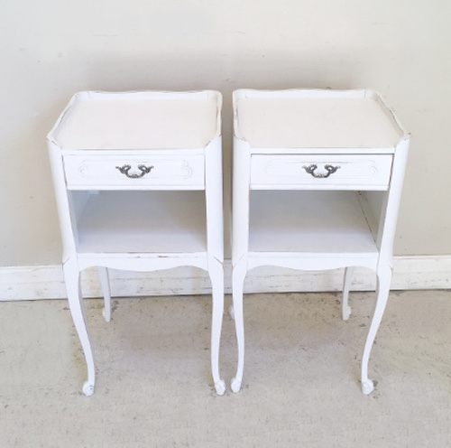 pair of vintage french bedside tables